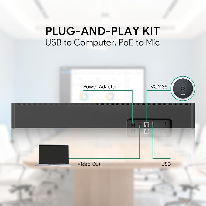 Yealink UVC40 E2 and Expansion Mic HD Video and Audio Conferencing System Bundle - Image 5