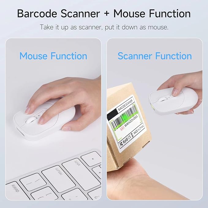 THARO New Wireless Mouse Barcode Scanner, 2-in-1 Design 2D Handheld Barcode - Image 2