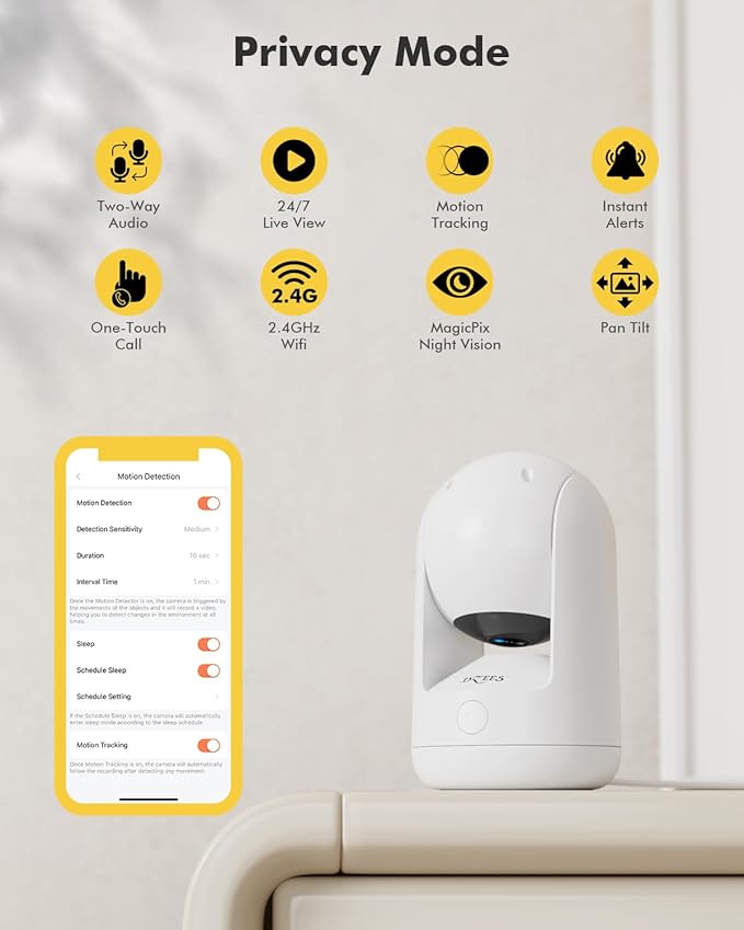 Dzees 5G/2.4G WiFi Indoor Security Camera Pet Camera No Subscription, 2K 360° - Image 2