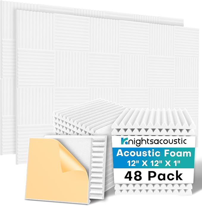 48 Pack Sound Proof Foam Panels by Knightsacoustic