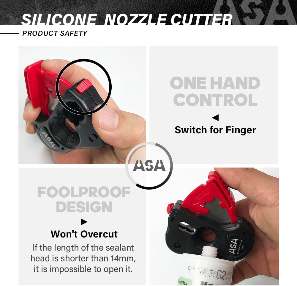 Stainless Steel Blade,ASA Silicone Cartridge Tip Cutter,Sealant Nozzle Cutter,Silicone Caulking Tube Snips,Caulk Opener,Acid-Resistant utility knife,Caulking Gun Accessories,Adhesive Accelerators