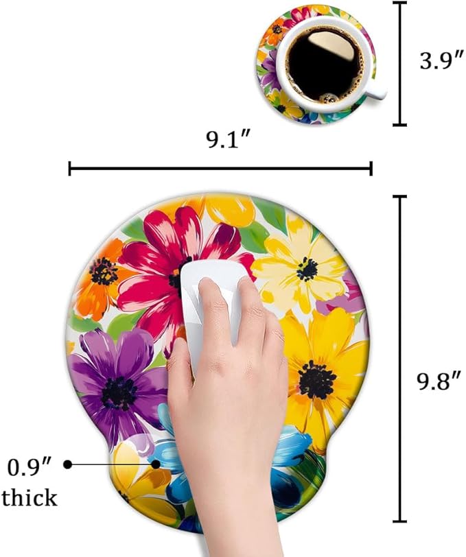 Ergonomic Mouse Pad with Wrist Support, Mouse Pad with Wrist Rest and Coaster - Image 6