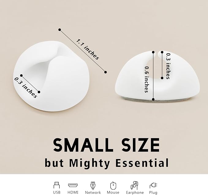 SmiLife Cable Clips, Cord Holder, Adhesive Cord Clips, Wire Holder - Image 2
