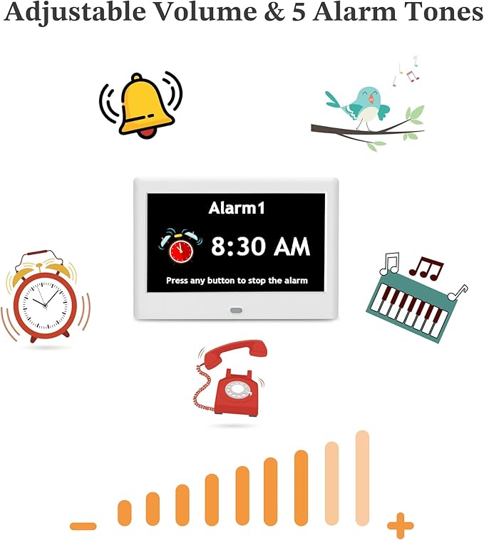 7'' Dementia Clock For Seniors, Large Display Digital Clock - Image 7