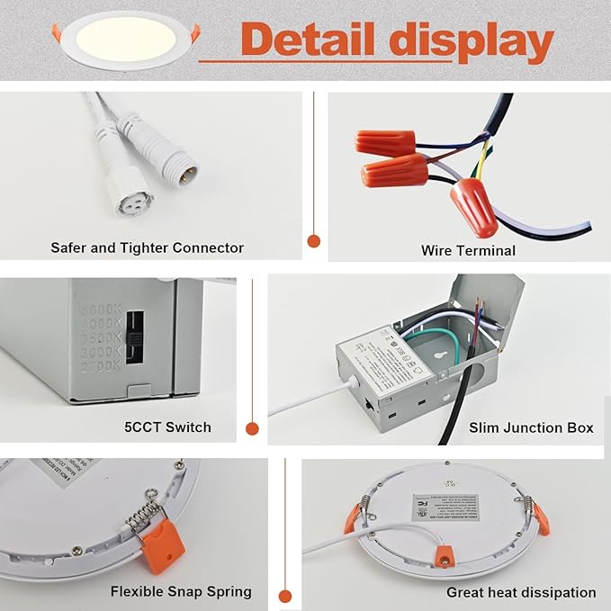 MKUJOO 192 Pack 4 Inch Ultra-Thin LED Recessed Ceiling Light - Image 6