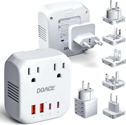 DOACE 2000W Voltage Converter US to Europe - 220V to 110V Converter by DOACE