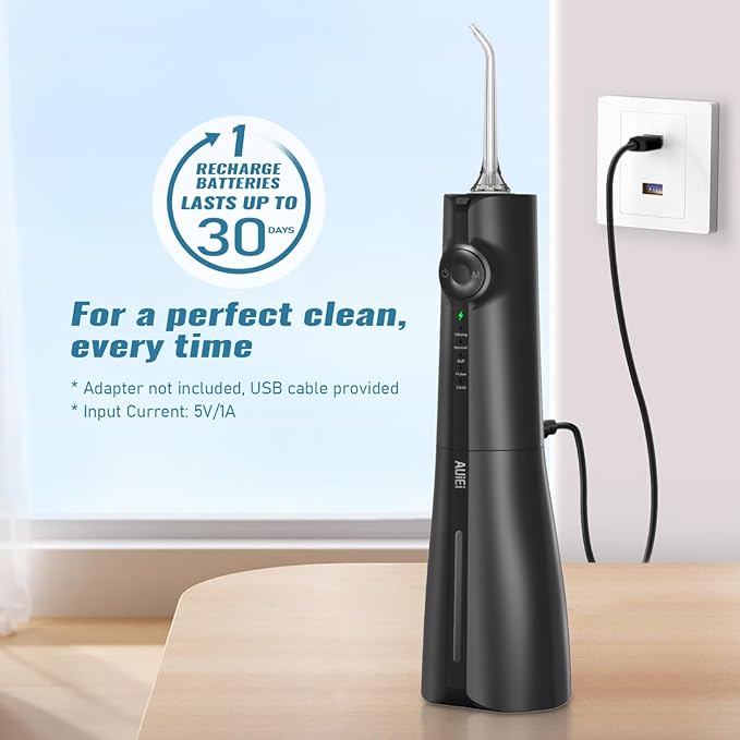 AUIEI Water Flosser Pick for Teeth & Braces, 300ML Cordless Power Dental - Image 7