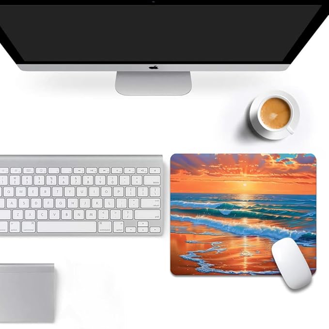 sea Wave Square Mouse pad, Waterproof, Anti Slip Rubber Base, Computer Mouse pad - Image 6
