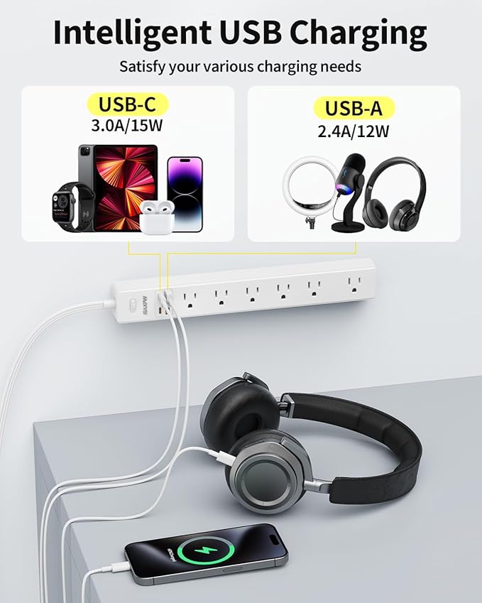 10 Ft Power Strip Surge Protector - Image 4