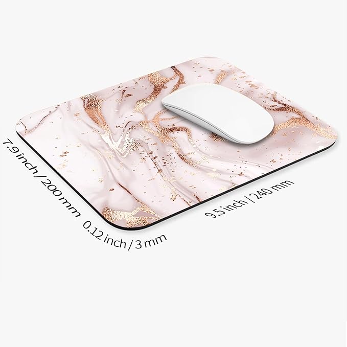 Armanza Square Mouse Pad Rose Gold Marble, Personalized Premium-Textured Custom - Image 2