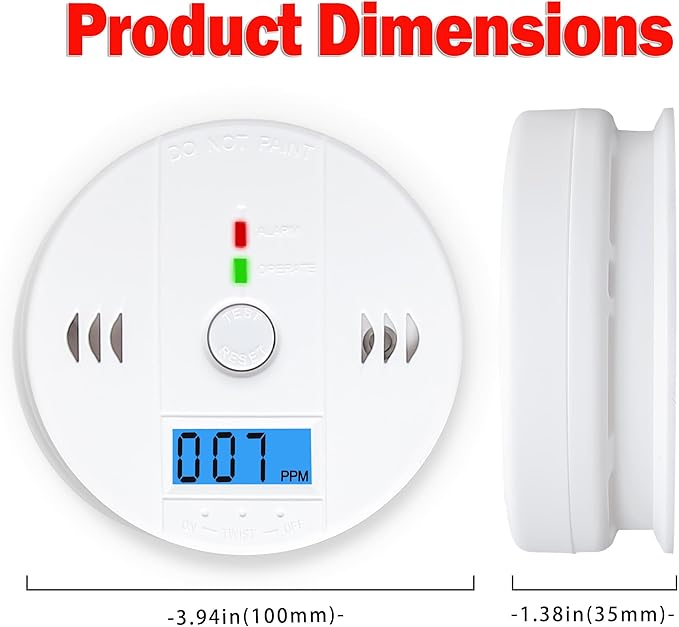 3 Pack Carbon Monoxide detectors, co Detector, Carbon Monoxide Alarm Detector - Image 6