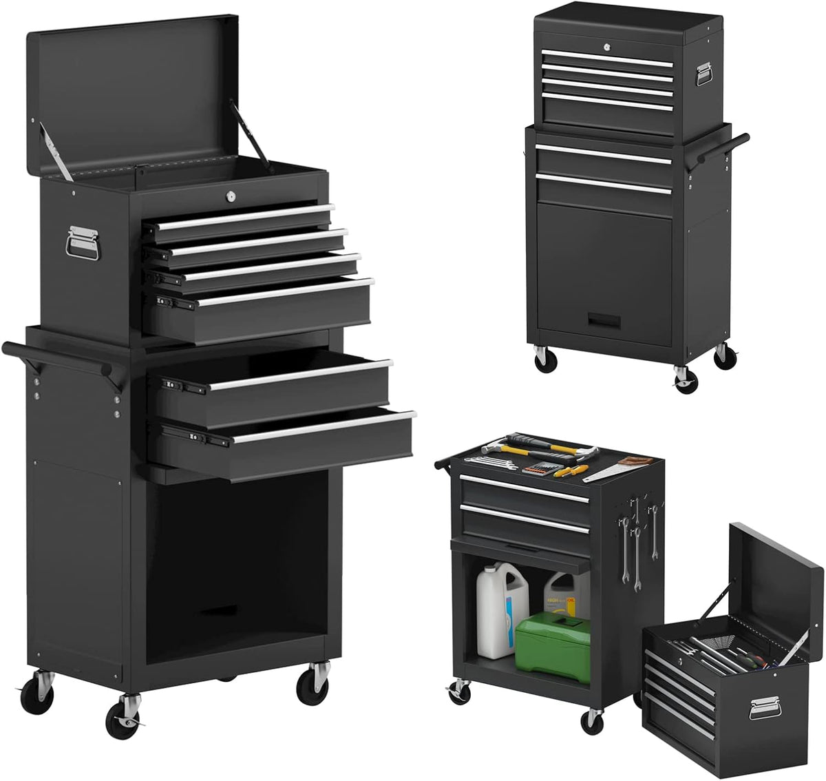 goplus rolling tool chest, 6-drawer tool box organizer, main product view