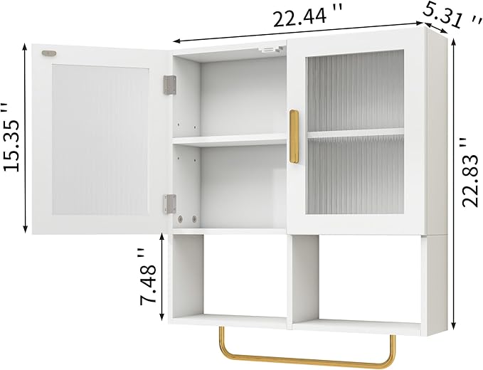 Wall Mounted Bathroom Storage Cabinet Medicine Cabinet - Image 2