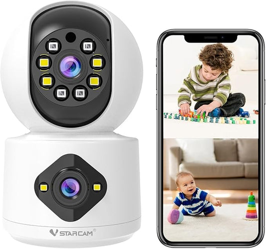 VSTARCAM 1080P Camera Dual-LensI, Pet Baby Monitor, 360° Security Camera Indoor by VSTARCAM