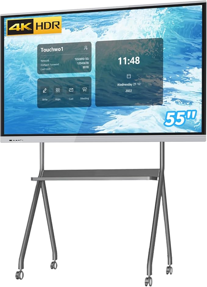 TouchWo 55" Touchscreen Monitor Smart Board, 4K Interactive Presentation by TouchWo