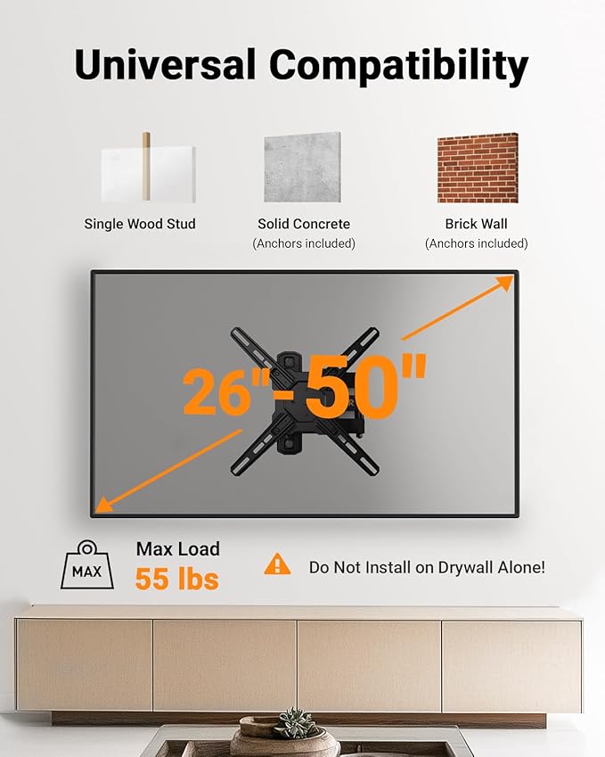 Perlegear Full Motion TV Wall Mount - Image 2
