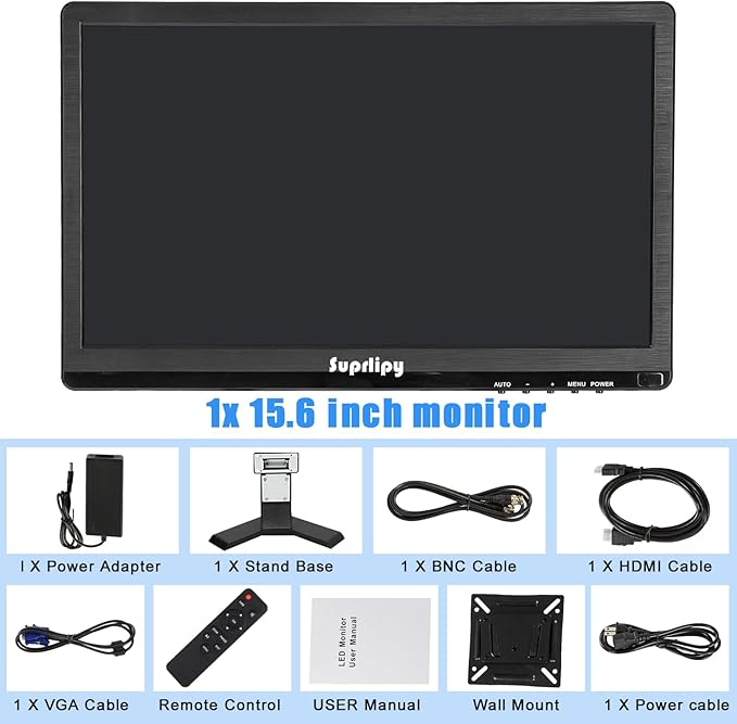 Suprlipy 15.6 inch FHD Small IPS Monitor LCD Display Screen 1920x1080 60Hz 16:9 - Image 7