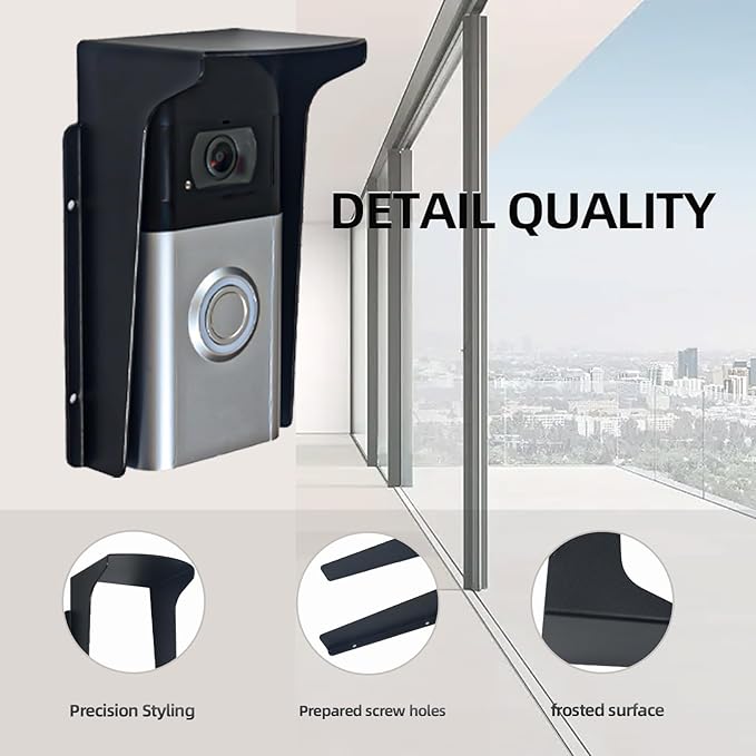 Doorbell Rain Cover Weatherproof, Anti Glare Sun Shade Protection, Fingerprint - Image 6