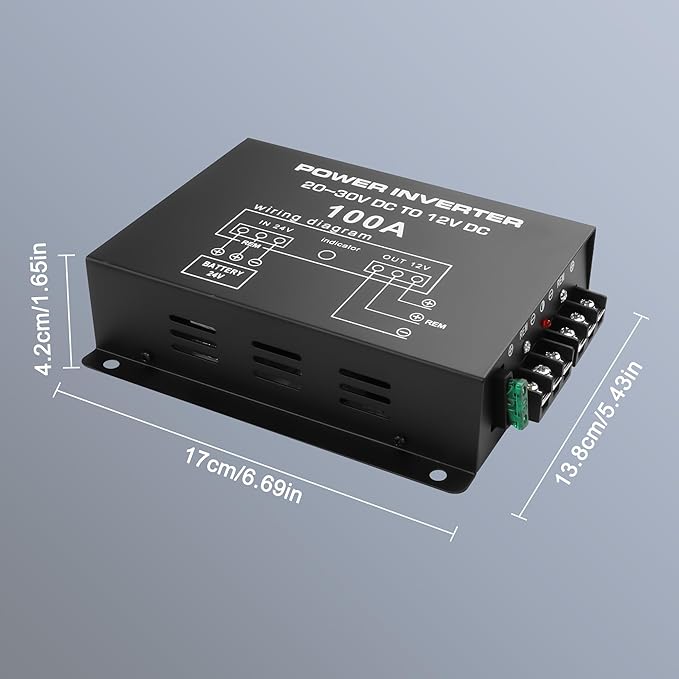 XMSJSIY DC 24V to 12V Step-Down Voltage Converter 100A 1200W DC 20-30V to 12V - Image 2