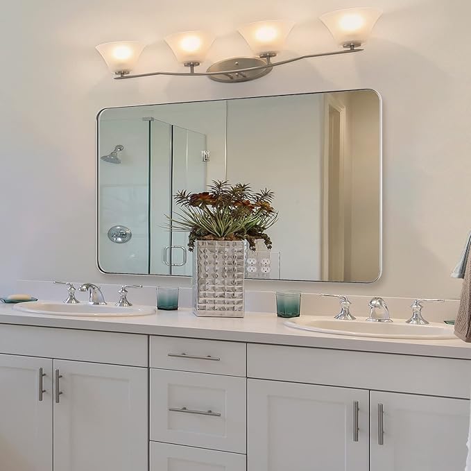 ANDY STAR 30"x48"Chrome Bathroom Mirror, Large Wall Mirror - Image 9