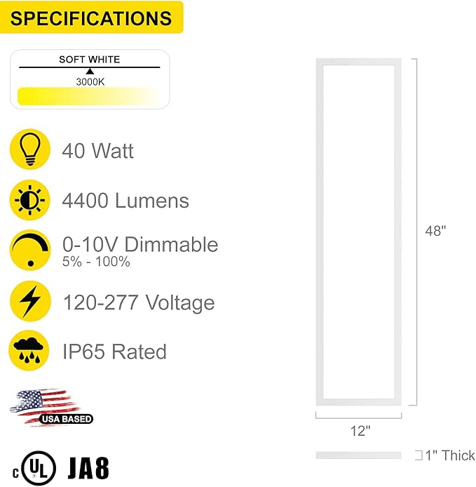 NUWATT 4 Pack 1x4 LED Panel for Drop-in Ceiling, 3000K Warm White, Super Bright - Image 2