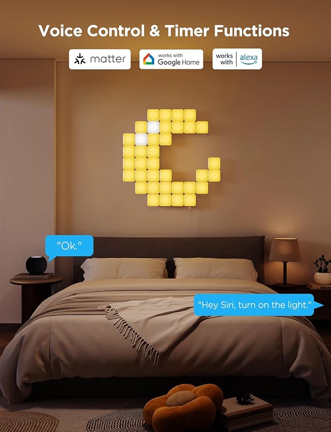 Govee Mini Panel Lights, RGBIC Wall Lights, Smart LED Wall Panels, Works - Image 6