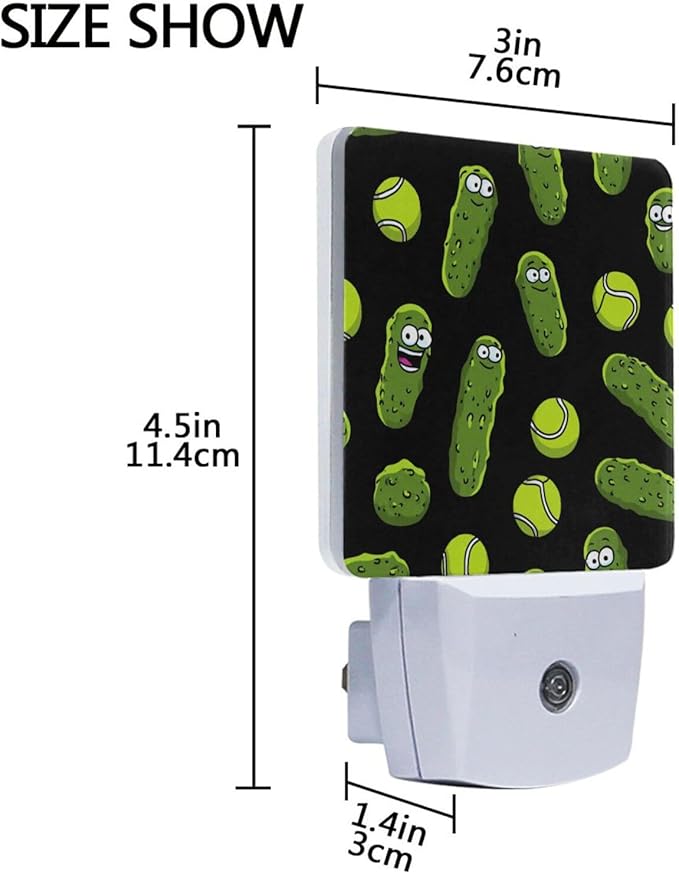 Pigsaly Led Night Light Cartoon Pickle Ball Night Light Plug in Wall Lamp Smart - Image 3