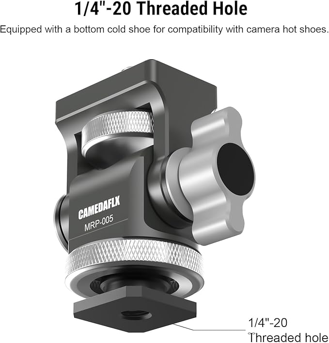 CAMEDAFLX Tilt Adjustable Camera Monitor Mount, Swivel Field Monitor Holder - Image 5