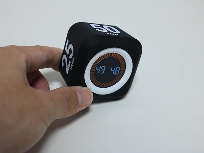 Rotating Cube Visual Pomodoro Timer 5, 10 50 Minutes Preset + Custom Countdown - Image 7