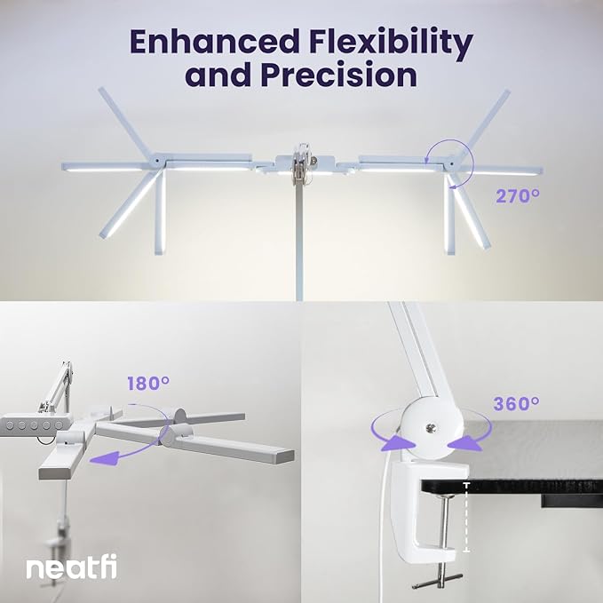 Neatfi 3, 000 Lumens LED Desk Lamp, 360 SMD LEDs, CRI 95, Adjustable Light Modes - Image 3