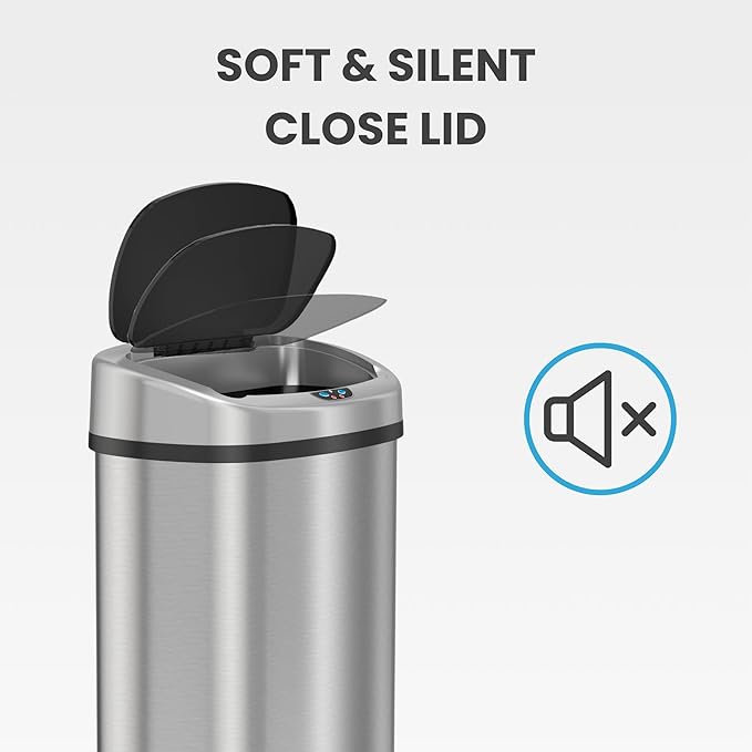 iTouchless 13 Gallon Oval Sensor Trash Can - Image 6