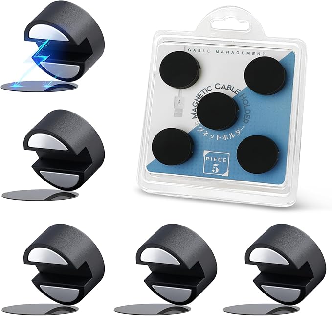 Maveek 5 Pcs Magnetic Cord Holder Cable Management, Strong Cable Clips Magnets by Maveek