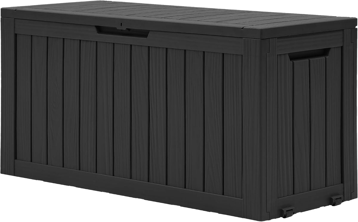 dwvo 270l outdoor resin deck box with wheels, main product view