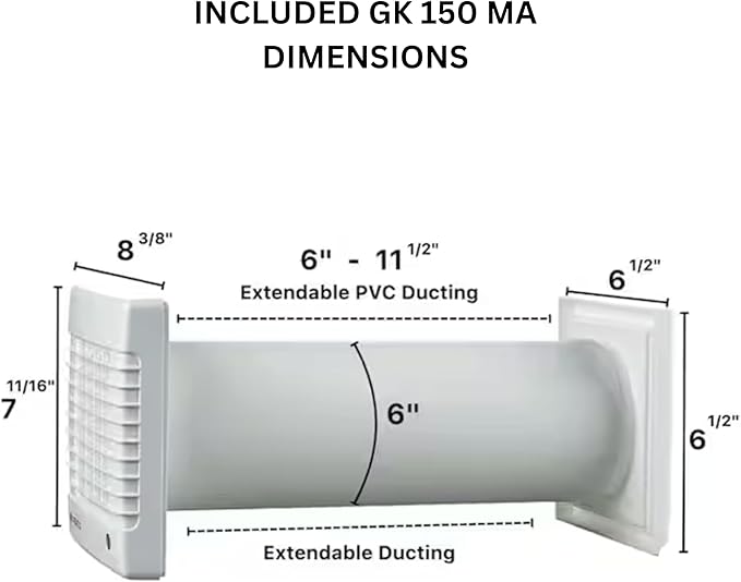 VENTS-US GK 150 MA-MV KIT – Easy to Install 6" Through The Wall Exhaust Fan - Image 6