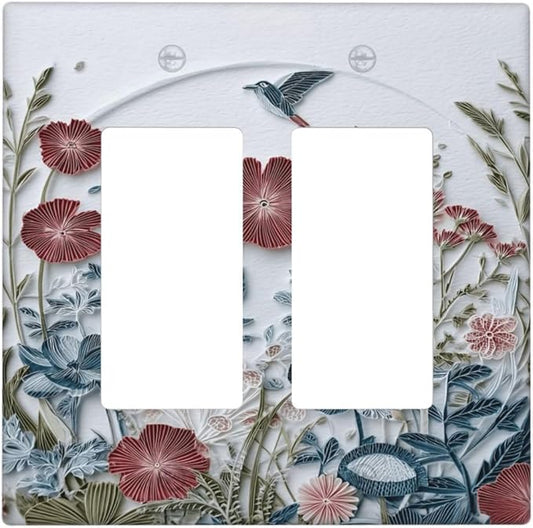 Bvtewkhz Wildflowers Flowers Floral Plants 2 Gang Double Rocker Wall Plate by Unknown