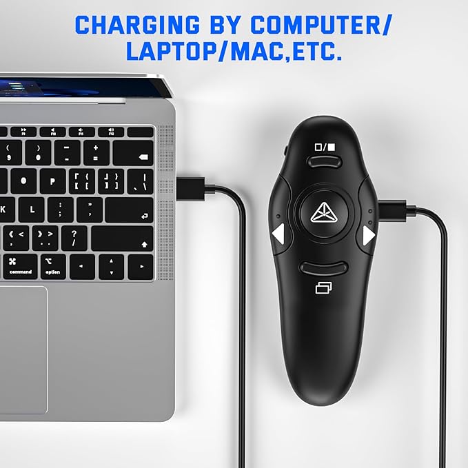 Presentation Clicker, Rechargeable Pointer, 2-in-1 USB Type C Powerpoint Clicker - Image 4
