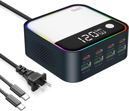 120W GaN USB C Charger Block Fast Charging, Samsung Galaxy, Headphones by FUHAOXUAN