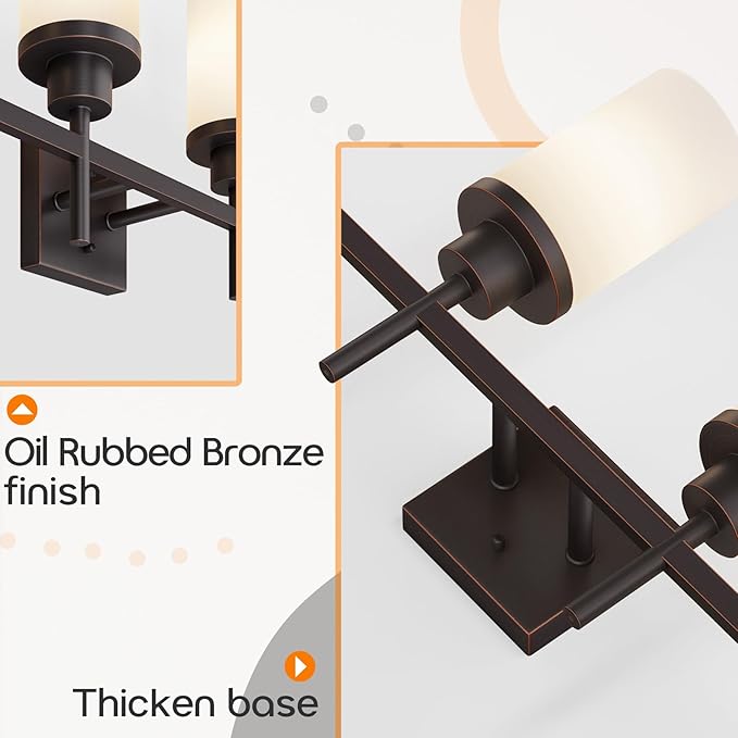 AONEON Bathroom Light Fixtures 4-Light Bathrom Vanity Lightings - Image 7