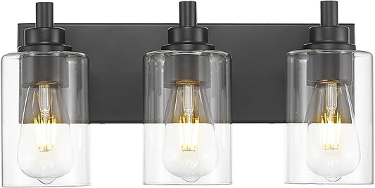 METWET 3-Light Bathroom Light Fixtures, Modern Vanity Lighting Fixtures Over by Metwet