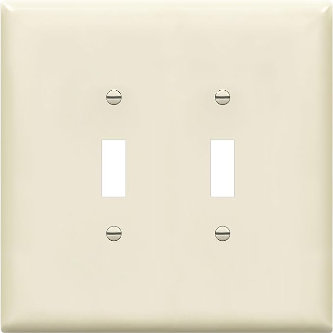 ENERLITES Jumbo Double Toggle Switch Cover, Two Gang Light Switch Wall Plate by Enerlites