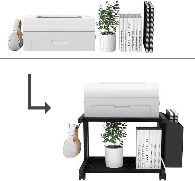 VEDECASA 2 Tier Black Printer Stand - Image 6