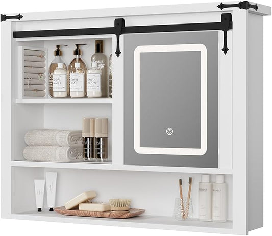 QUW 31" Farmhouse Bathroom Wall Cabinet, Bathroom Medicine Cabinets by QUW