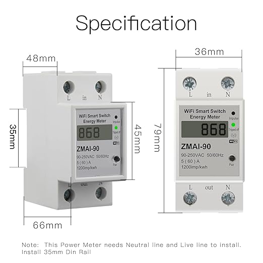WiFi Smart Energy Monitor Switch Meter, Compatible - Image 3
