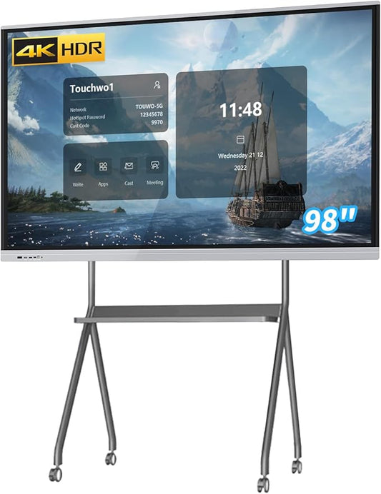 TouchWo 98" Touchscreen Monitor Smart Board, 4K Interactive Presentation by TouchWo