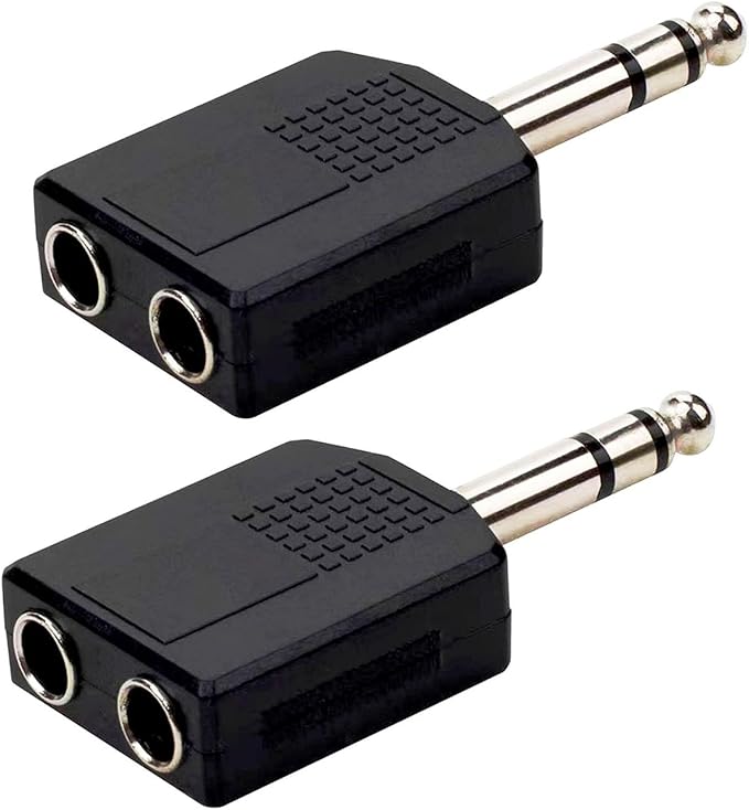 Sairps 1/4 Audio Splitter TRS Stereo Plug Interconnect Audio One Male 6.35mm by Sairps