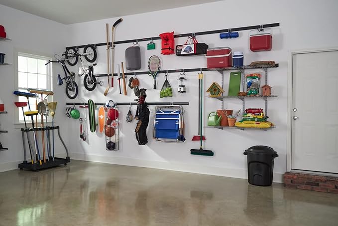 Rubbermaid 24-Piece FastTrack Garage Wall-Mounted Storage Kit, 6 Rails and 18 - Image 8