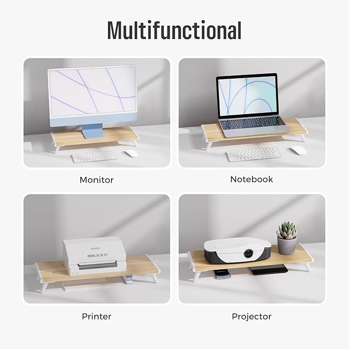 loukin Monitor Stand Riser for Desk, 22.4" x 8.3" Larger Computer Stand for - Image 4