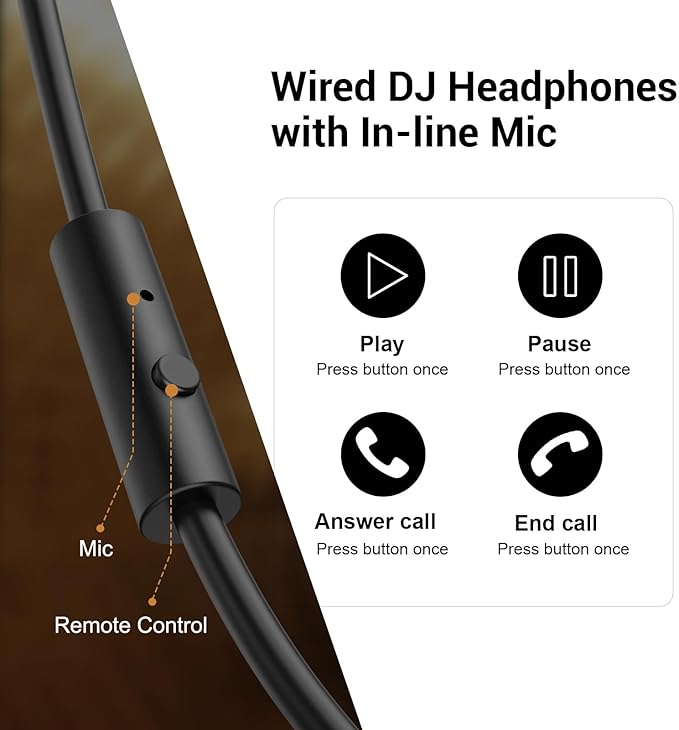 OneOdio Wired Over Ear Headphones Studio Monitor & Mixing DJ Stereo Headsets - Image 2
