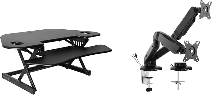 Rocelco 46" Height Adjustable Corner Standing Desk Converter by Rocelco