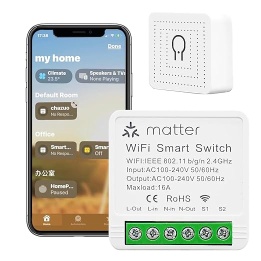 2-Pack Matter Smart Switch 16A Mini WiFi Relay Module, DIY Wireless Light by RODOT%7CDIYYOURSMARTLIFE